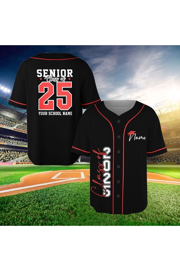Personalized Graduation Baseball Jersey, Class Of 2025 Shirt, Custom Baseball Jersey, Senior Shirt