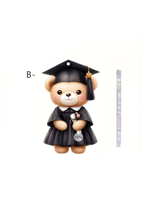 Personalized Graduation Bear Keychain, Class of 2026 Acrylic Small Bear Keychain Grad Keepsake Gifts for Him Her Graduates Holiday Party Favor Keepsake