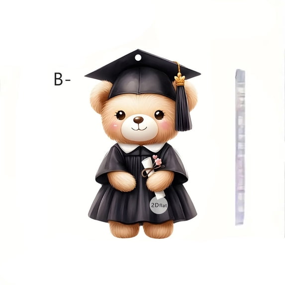 Personalized Graduation Bear Keychain, Class of 2026 Acrylic Small Bear Keychain Grad Keepsake Gifts for Him Her Graduates Holiday Party Favor Keepsake