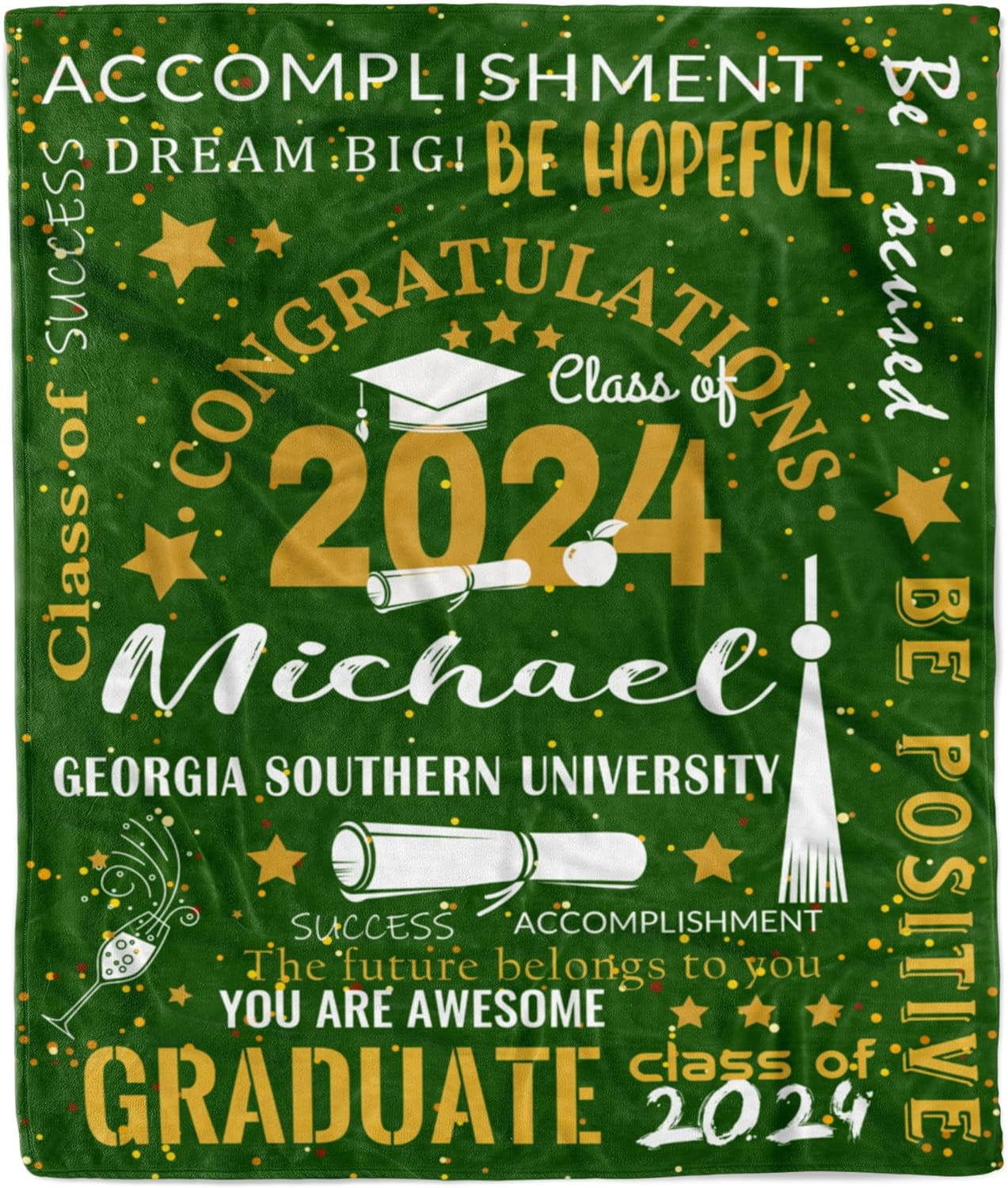 Personalized Graduation Blanket Gifts 2024,Custom Name Graduation