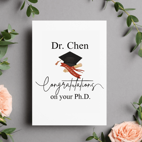 Personalized Graduation Card for Ph.D. Congratulations with Custom Name