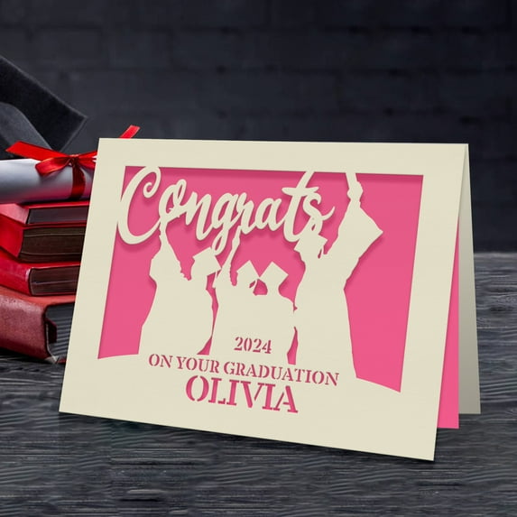 Personalized Graduation Cards Congratulations Grad Gift Graduation Decorations Supplies Laser Paper Cut with Any Name