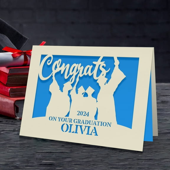 Personalized Graduation Cards Congratulations Grad Gift Graduation Decorations Supplies Laser Paper Cut with Any Name