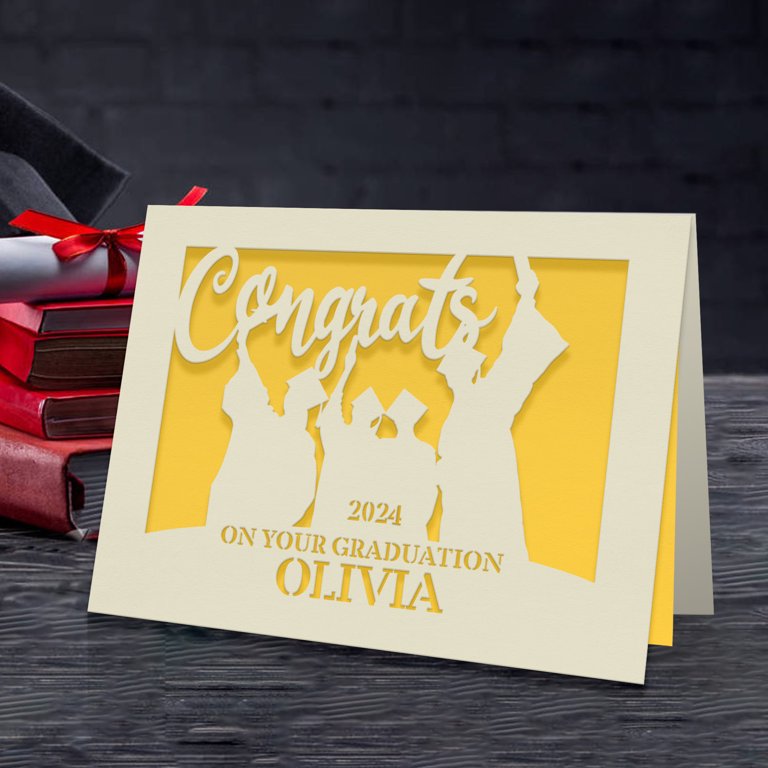 personalized grad cards Graduation Announcement Card Template for Senior & High School