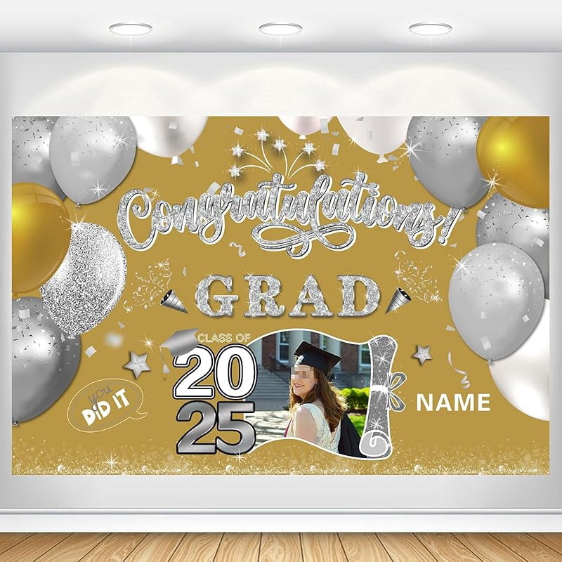 Personalized Graduation Door Banner with Photo Class of 2025 Congrats ...