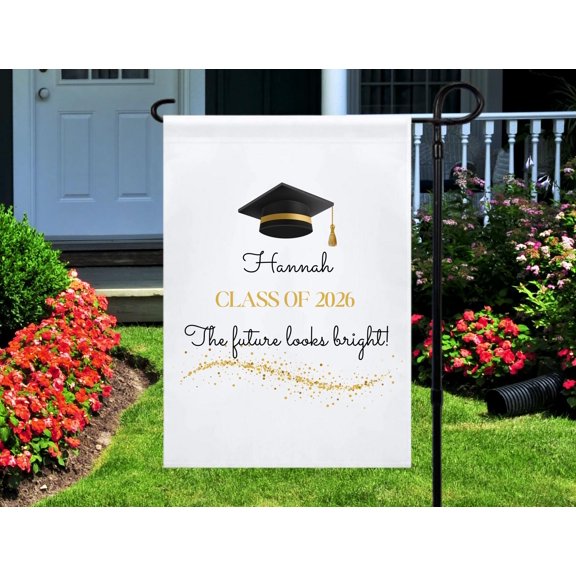 Personalized Graduation Garden Flag Class of 2026, Custom Yard Flag for Graduation Celebration