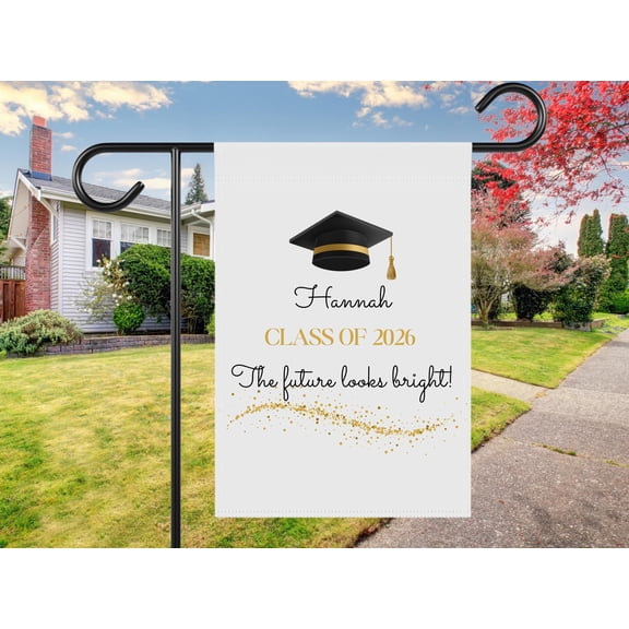 Personalized Graduation Garden Flag Class of 2026, The Future Looks Bright Yard Flag Decor