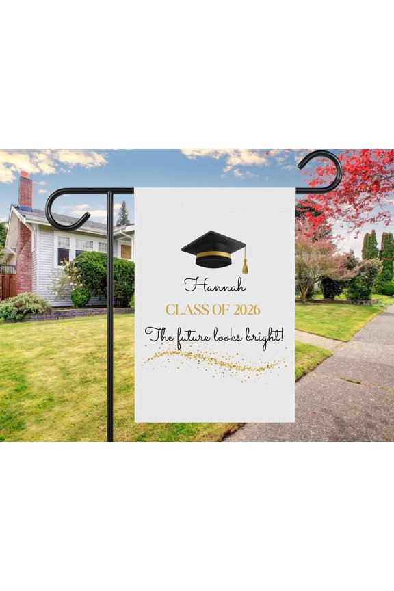 Personalized Graduation Garden Flag Class of 2026, The Future Looks Bright Yard Flag Decor