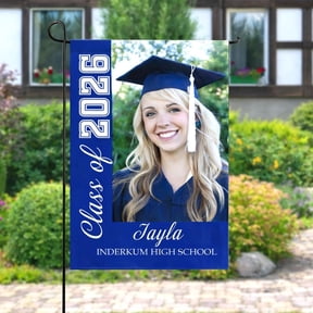 Personalized Graduation Garden Flag Class of 2026 With Custom Name and Photo Yard Banner for High School or College Graduate Lawn Decor