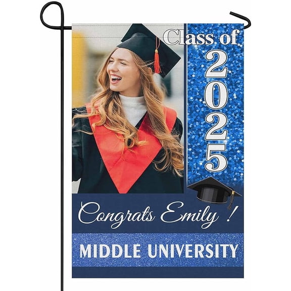 Personalized Graduation Garden Flag – Custom Name & School, Class of 2025 Yard Sign, Class Of 2025 Graduation Decorations