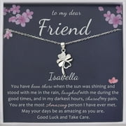 ANAVIA Personalized Graduation Gift for Best Friend - Best Friend Gifts - Best Friend Necklace - Custom Gift for Best Friend Female - Sterling Silver Clover necklace