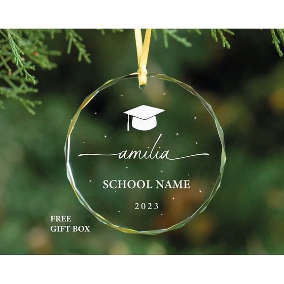 Personalized Graduation Gift for Her, Custom Glass Keepsake Ornament, College Graduation Gift for Her, Nurse Graduation, Masters Degree Gift