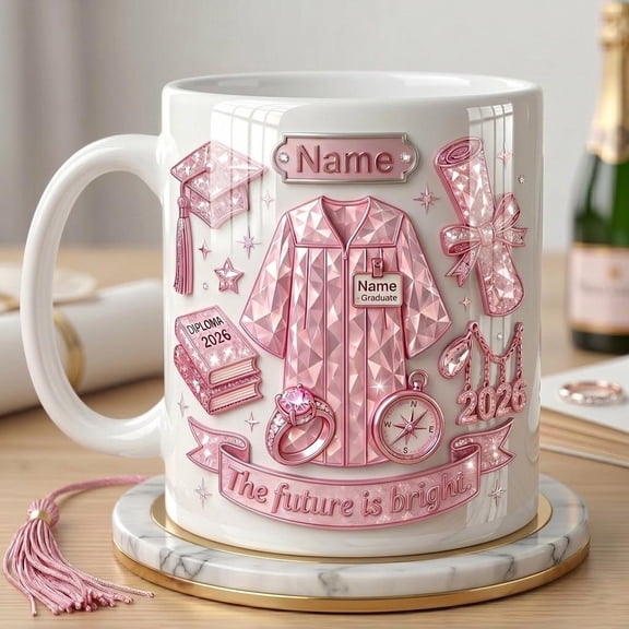 Personalized Graduation Mug Class Of 2026, Faux 3D Effect Mug, Senior Gift Keepsake