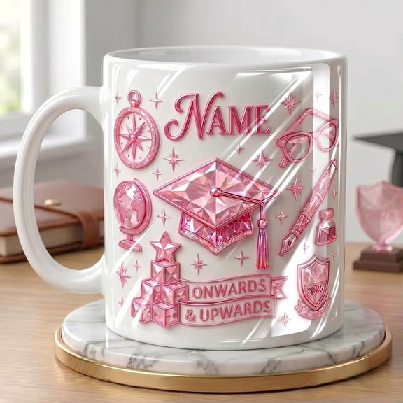 Personalized Graduation Mug Class Of 2026 Gift, Faux 3D Effect Mug Senior Celebration