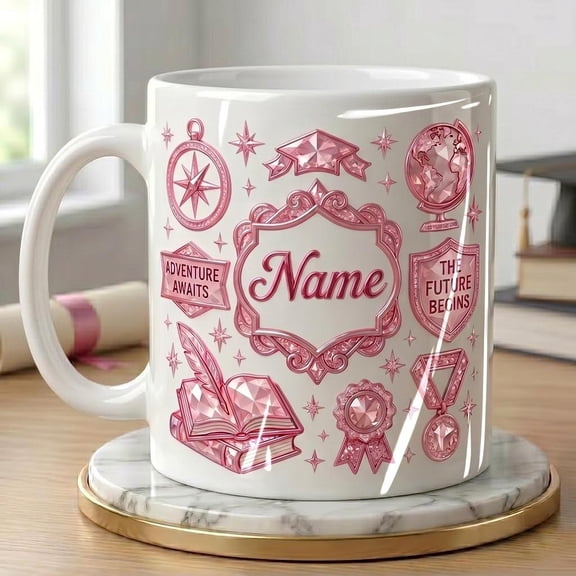 Personalized Graduation Mug Class Of 2026 Keepsake, Faux 3D Effect Mug Senior Memory