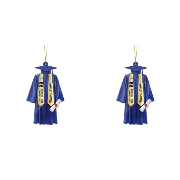 Personalized Graduation Ornament 2026 Class of 2026 Graduation Christmas Ornament Acrylic Hanging Decor with Gown Stole for College University Graduate Gifts Her Him