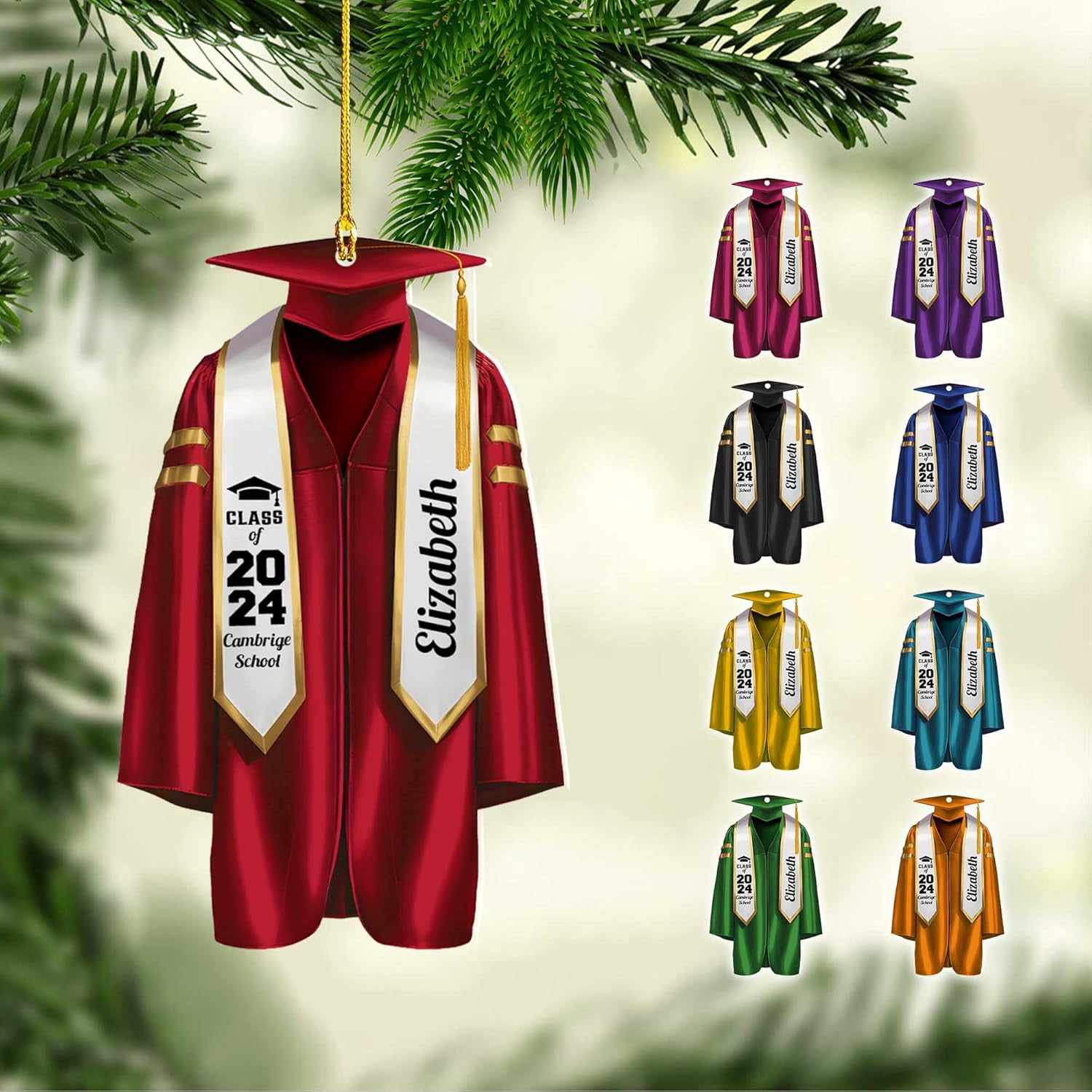 Personalized Graduation Ornaments Class of 2025 Graduation Gown ...