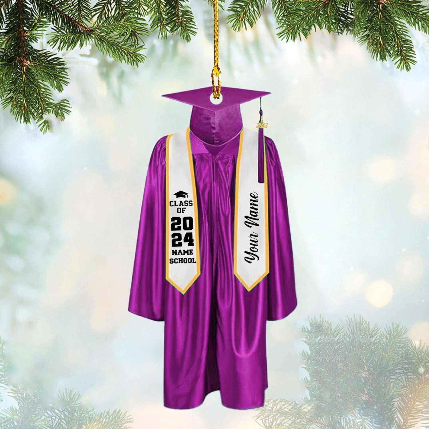 Personalized Graduation Ornaments Class of 2025, Graduation Gown ...