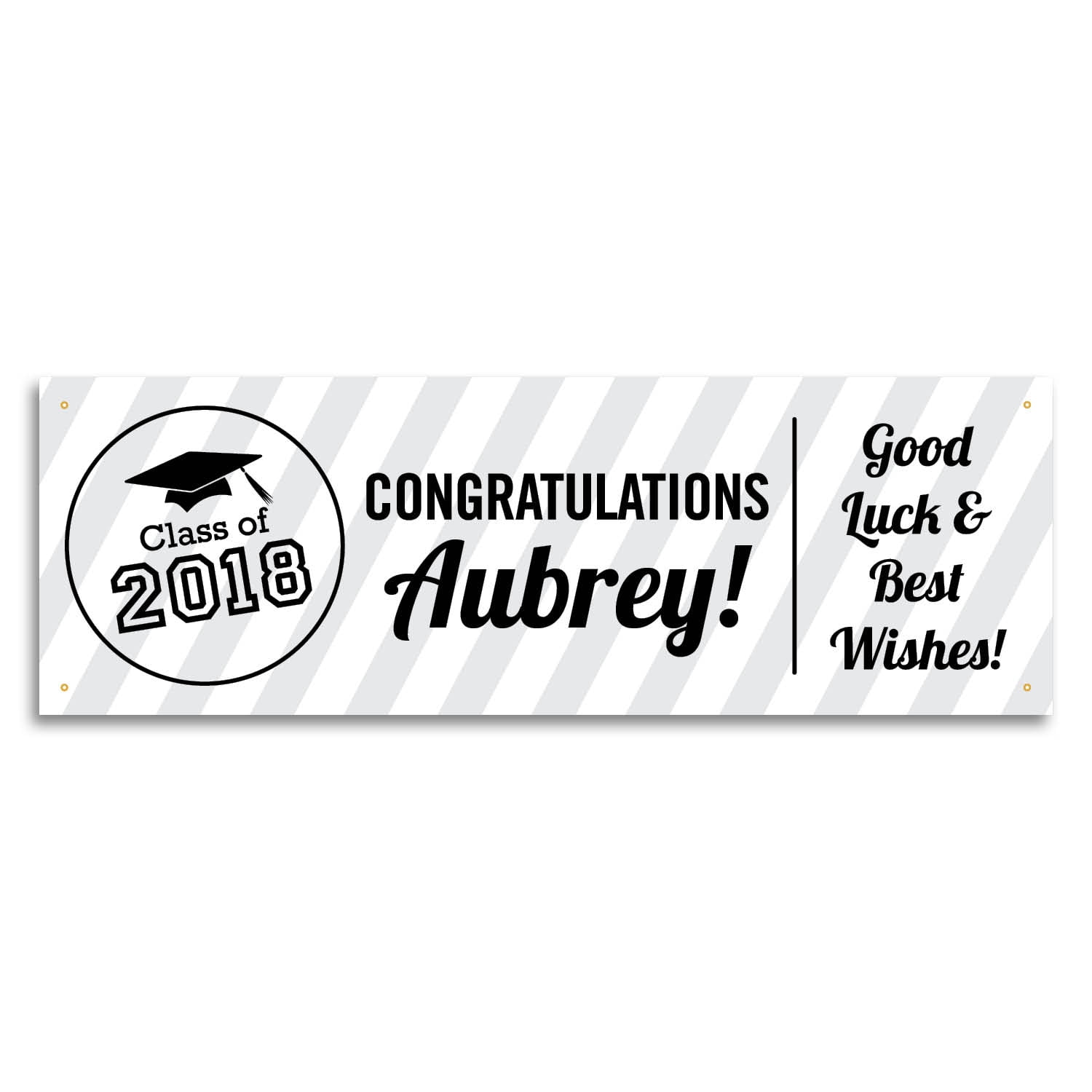 Personalized Graduation Party Banner, White