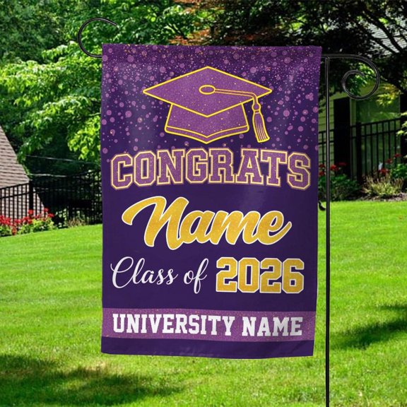 Personalized Graduation Senior Flag Class of 2026 / Custom Graduation Flag / Graduate Yard Sign, University Grad Flag, College Grad Flag, USA 250th Anniversary, 1776-2026, July 4th