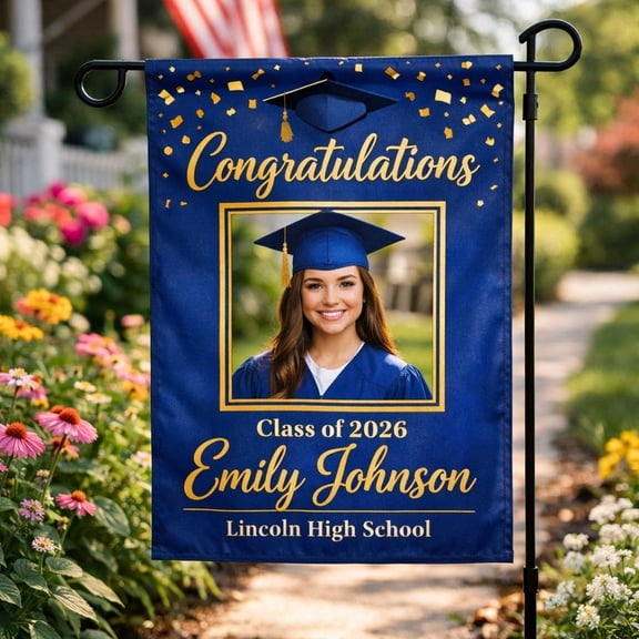 Personalized Graduation Senior Flag Class of 2026 / Custom Graduation Flag / Graduate Yard Sign, University Grad Flag, College Grad Flag, USA 250th Anniversary, 1776-2026, July 4th