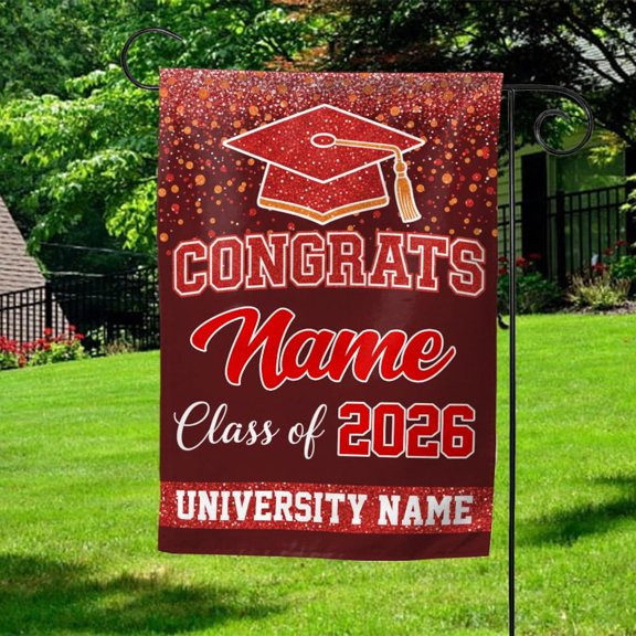 Personalized Graduation Senior Flag Class of 2026 / Custom Graduation Flag / Graduate Yard Sign, University Grad Flag, College Grad Flag, USA 250th Anniversary, 1776-2026, July 4th