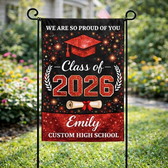 Personalized Graduation Senior Flag Class of 2026 / Custom Graduation Flag / Graduate Yard Sign, University Grad Flag, College Grad Flag, USA 250th Anniversary, 1776-2026, July 4th