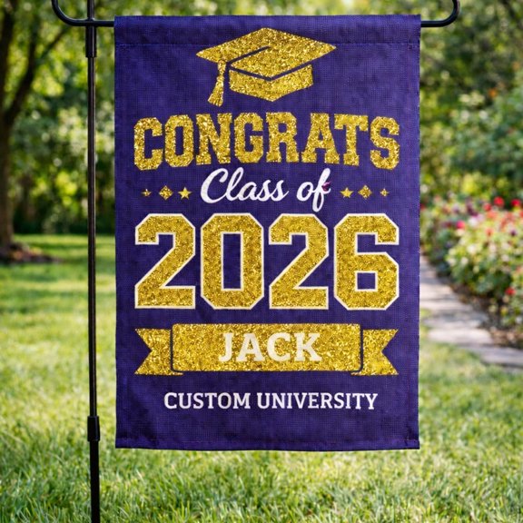 Personalized Graduation Senior Flag Class of 2026 / Custom Graduation Flag / Graduate Yard Sign, University Grad Flag, College Grad Flag, USA 250th Anniversary, 1776-2026, July 4th