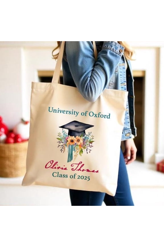 Personalized Graduation Tote Bag Custom Name Canvas Bag Gift 1