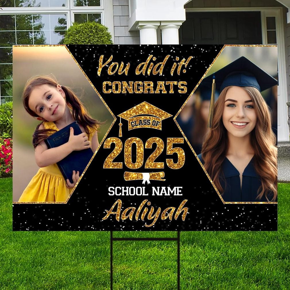Personalized Graduation Yard Sign 2025 with Photo, Senior Class Of 2025 ...