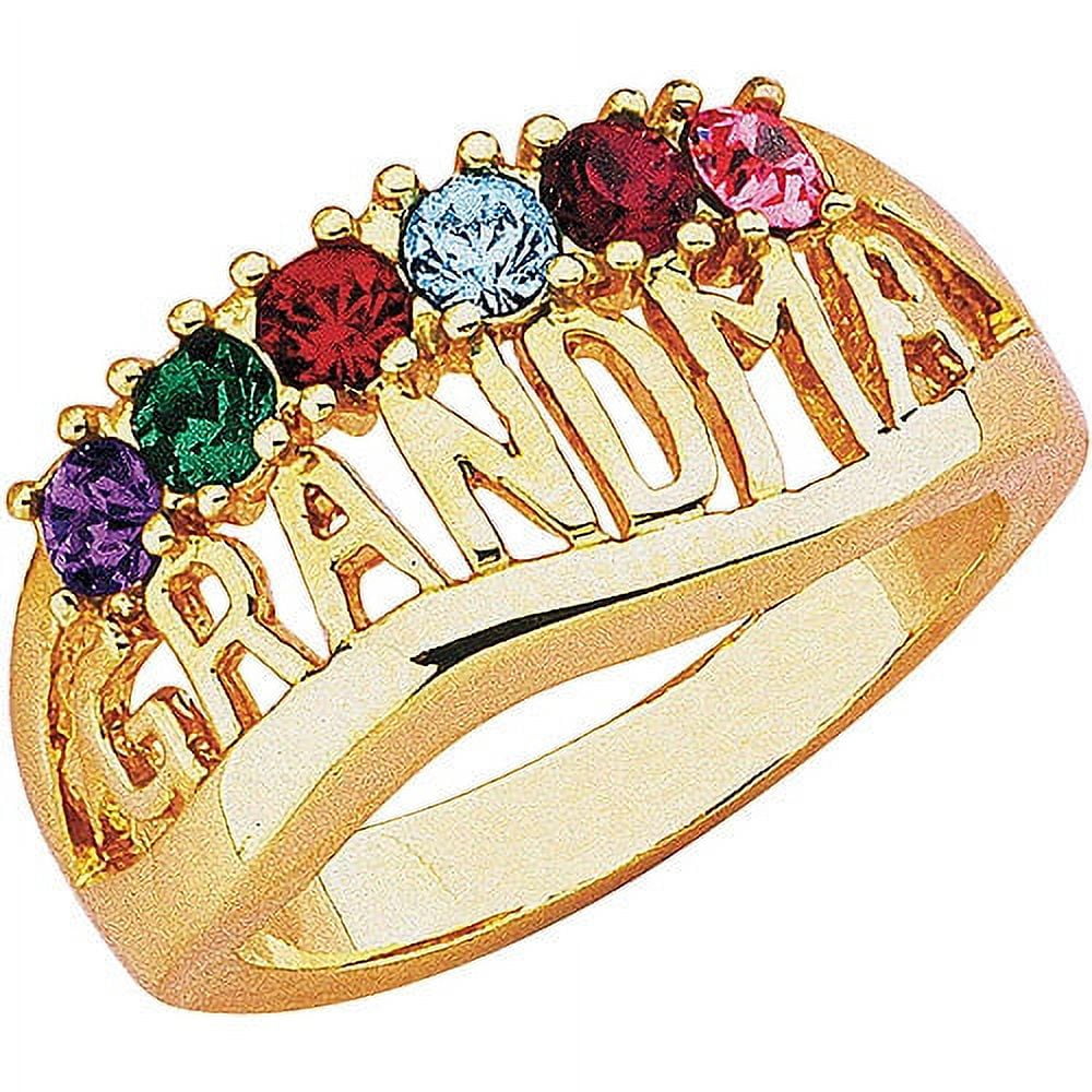 Amazon.com: MissNaNa Personalized Grandma Rings Vintage Mom Rings with 6  Birthstones Custom Family Ring for Mothers Daughter Ring Half Eternity Ring  (5 Stone): Clothing, Shoes & Jewelry