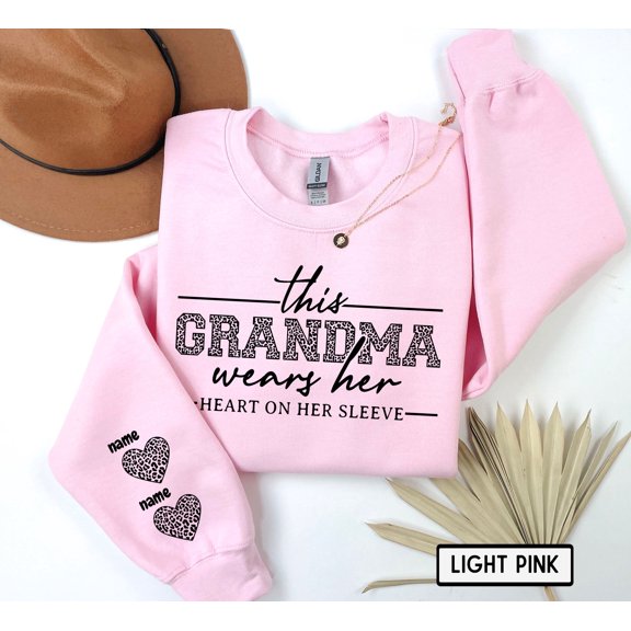 Personalized Grandma Sweatshirt, Custom Grandmother Hoodie With Grandchildren Names On Sleeve, New Nana Outfit, Announcement Clothing Gifts