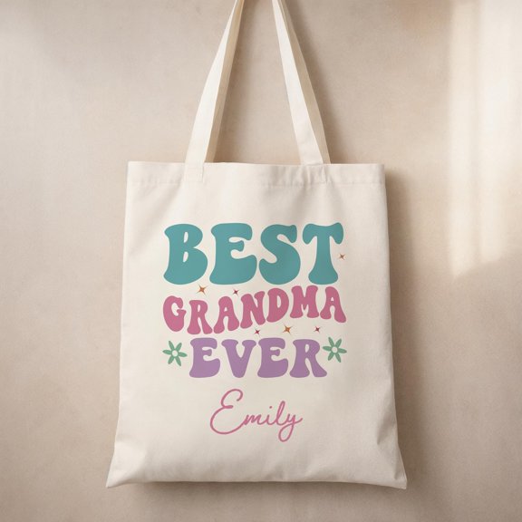 Personalized Grandma Tote Bag I Love My Grandma Gift Custom Grandma Shopping Bag Grandmoth