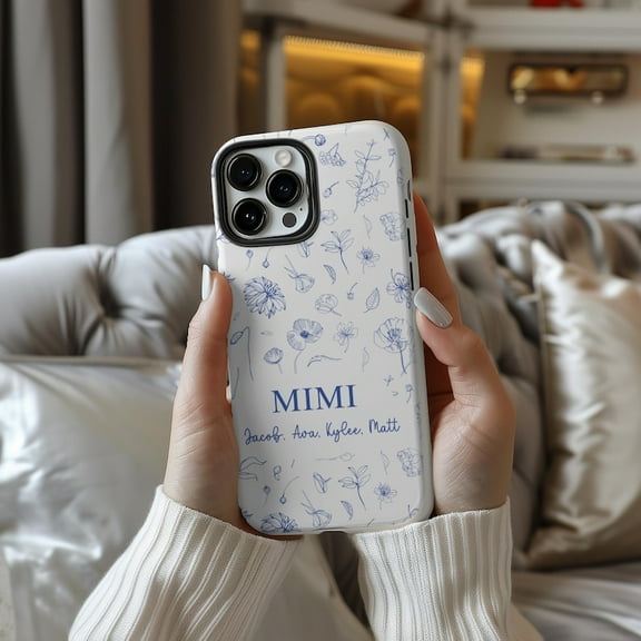 Personalized Grandma Tough Case Custom Kids Name Family Gift Phone Case for iPhone 11 12 13 14 15 16 17 Pro Max