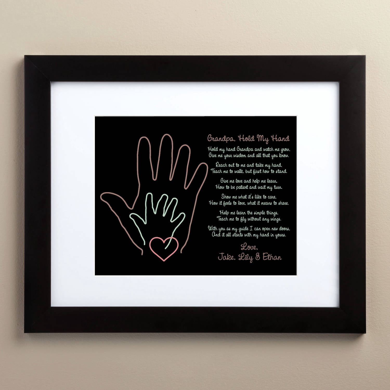 Personalized Grandpa Hold My Hand Framed Print