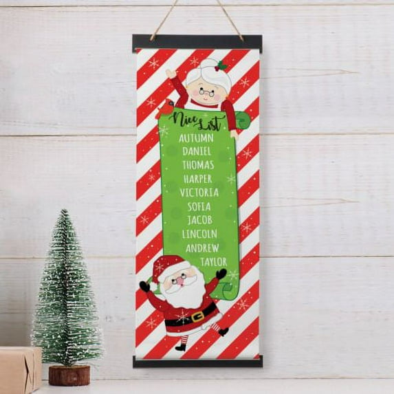 Personalized Grandparent's Christmas List Hanging Canvas