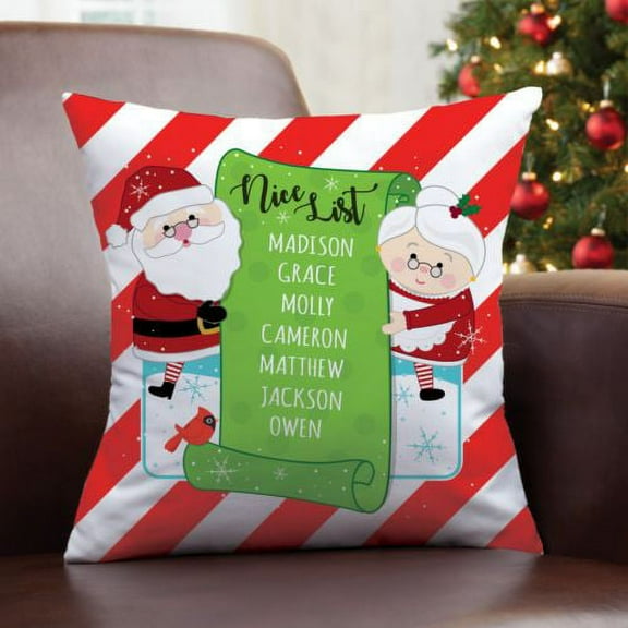 Personalized Grandparent's Christmas List Throw Pillow