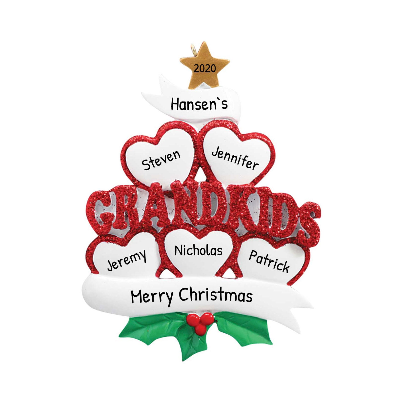 Personalized Grandparents Ornament 2023 First Time Grandparents Gifts 2023 5 Grandkids with
