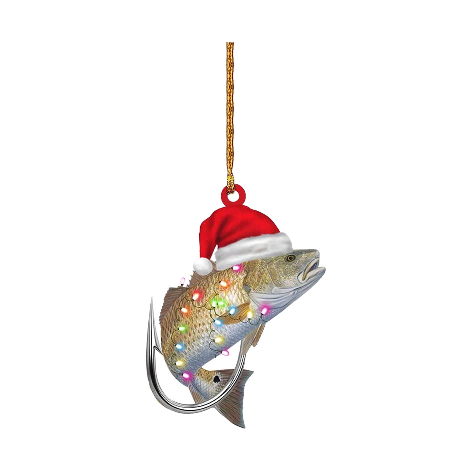Personalized Green Bass Fish Largemouth Flat 2D Christmas Ornaments