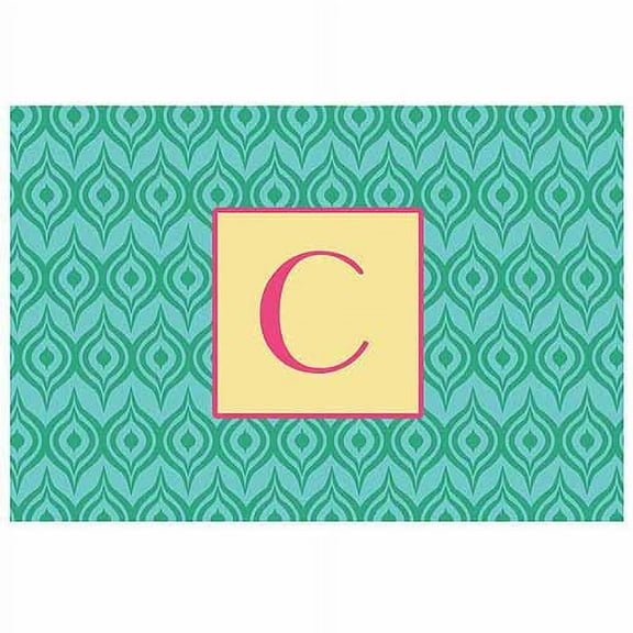 Personalized Green Ikat Doormat