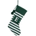 thumbnail image 1 of Personalized Green and White Striped Christmas stockings Decoration , Embroidered Letter Christmas Stocking, Decoration for Family Christmas Holiday Party Ornament, 1 of 5