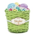 thumbnail image 1 of Personalized Green Wicker Bucket and Name Plaque, 1 of 1
