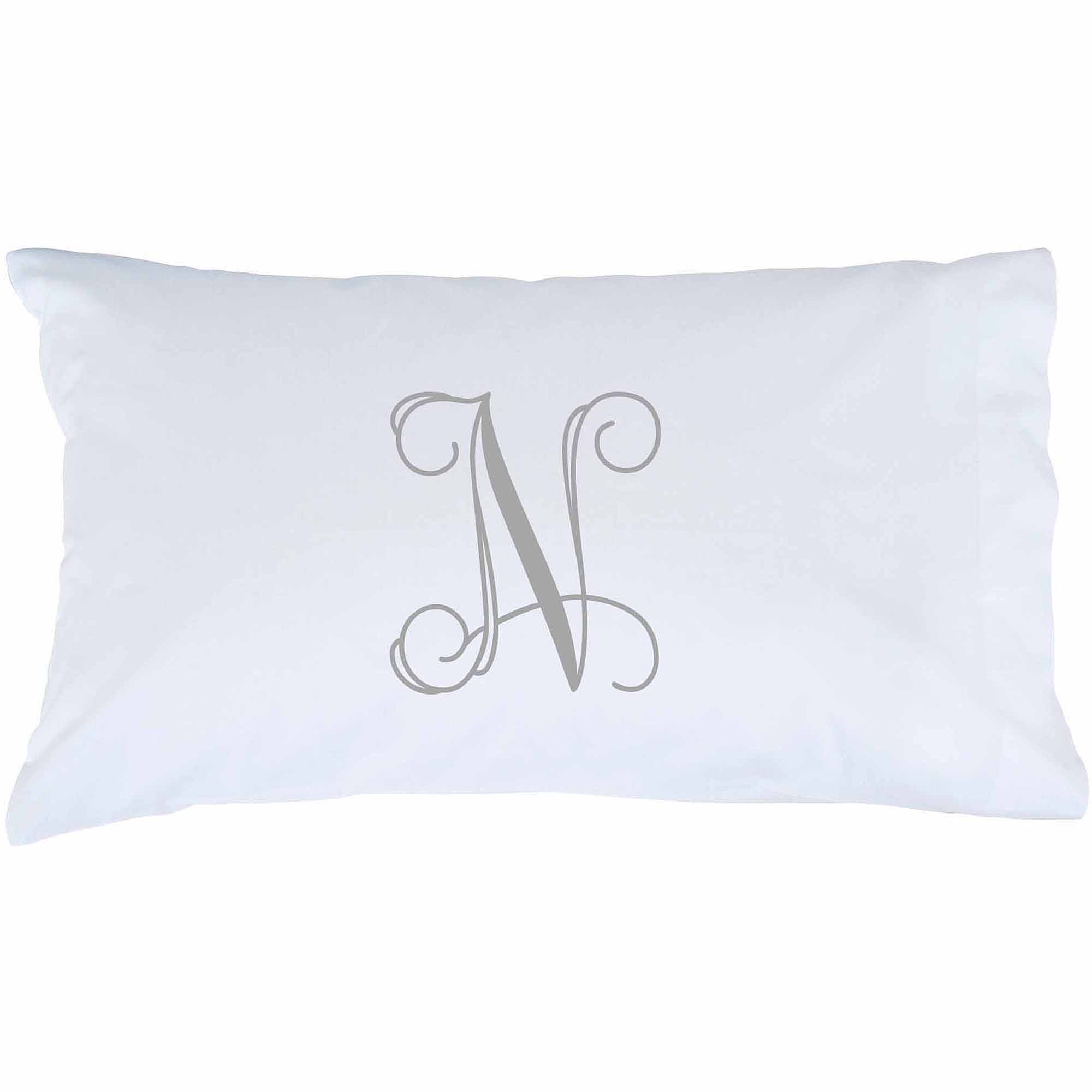 Personalized Grey Initial Pillowcase