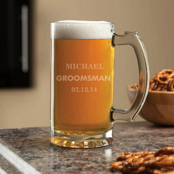 Personalized Groomsman 16 oz Beer Mug