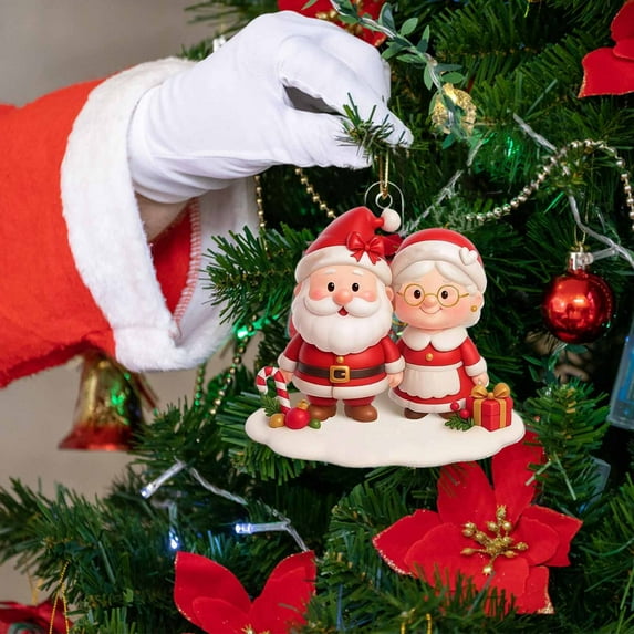 Personalized Growing Old Together Acrylic Ornament, Gnome Christmas Couple Ornament 2025 Xmas Tree Decor Hanging Ornament, Gift for Old Couple Husband Wife Him Her on Christmas