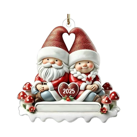 Personalized "Growing Old Together" Gnome Couple Ornament, Christmas Tree Decoration Gift for Elderly Couples, E
