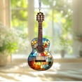 thumbnail image 1 of Personalized Guitar suncatcher Window hanging Musical Instrument acrylic Ornament Music Lover Gift Guitar Lover Gift, 1 of 4