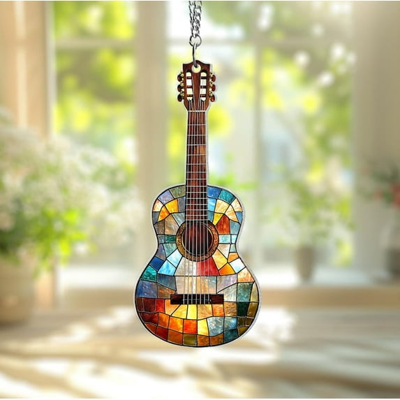 Personalized Guitar suncatcher Window hanging Musical Instrument acrylic Ornament Music Lover Gift Guitar Lover Gift