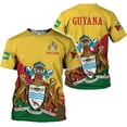 thumbnail image 1 of Personalized Guyana 3D Guyana Flag Shirt - Unisex Adults - Green - Short Sleeves - 5X-Small-Large (S), 1 of 6