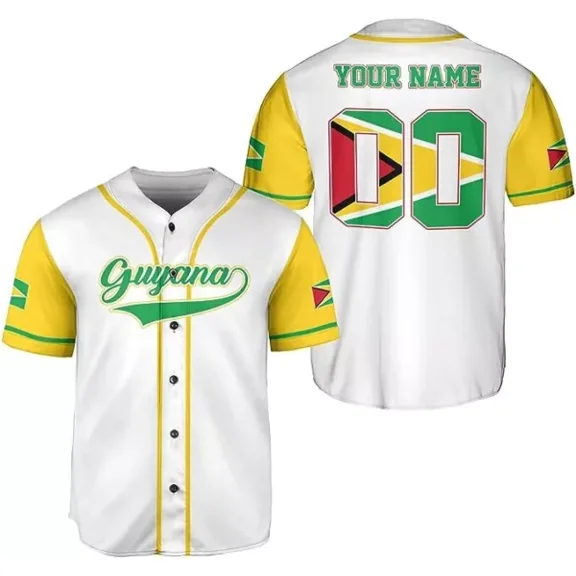 Personalized Guyana Baseball Jersey Shirt, GuyaneseFlag Jersey, Guyana Guyanese - Hot Sale